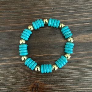 New hand crafted real turquoise and sterling silver bracelet